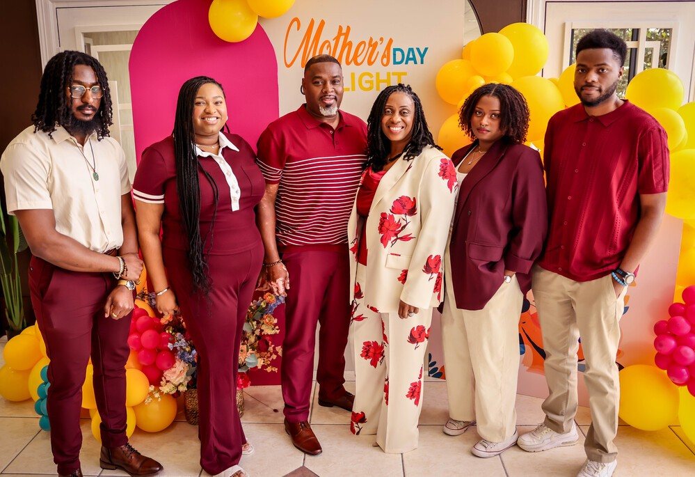 Family celebrating Mother's Day at New Light